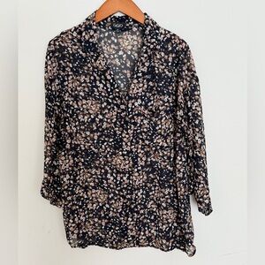 Gigio‎ Floral Print Three Quarter Sleeve Size Medium